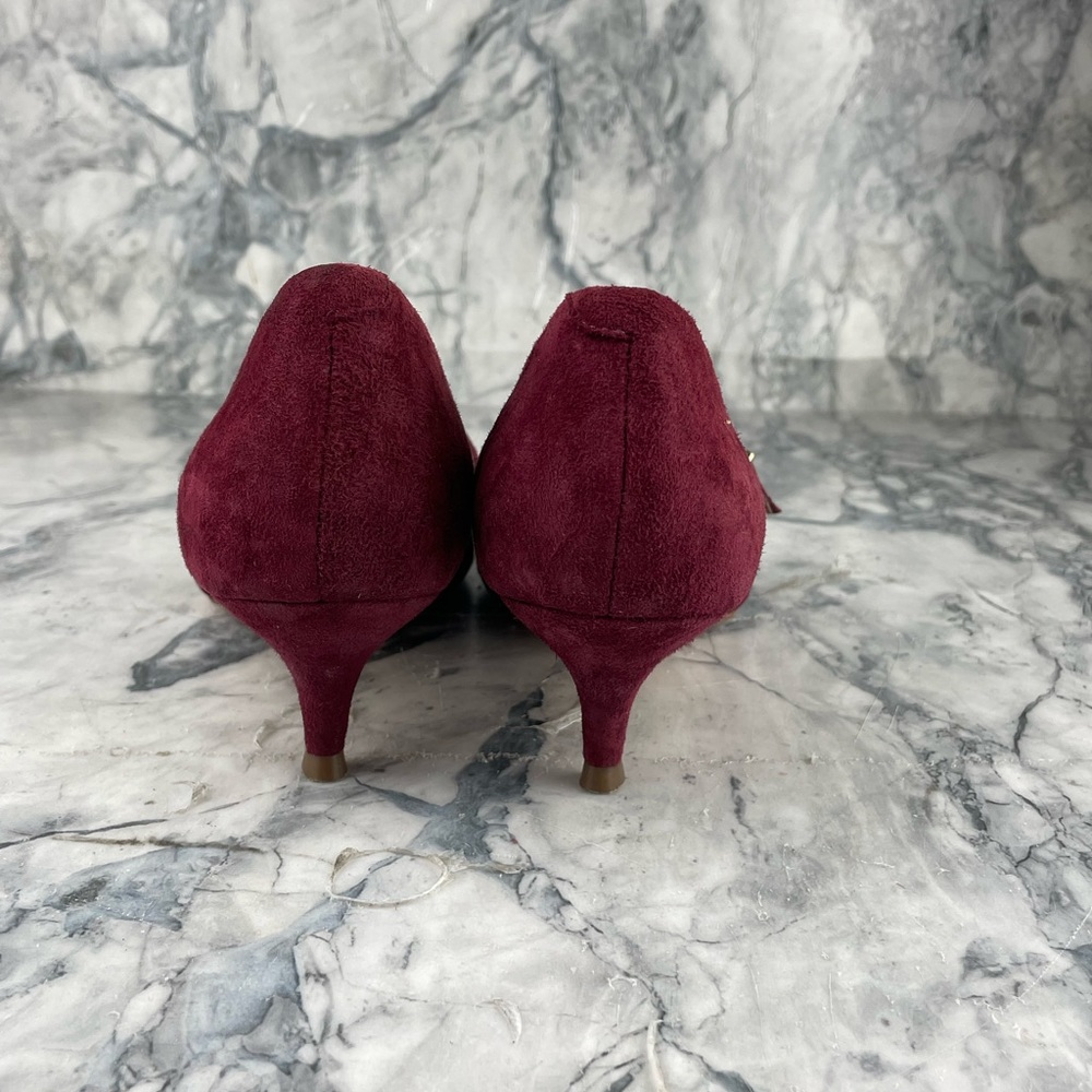 Vionic- Kit Minnie- Kitten Heel Suede Mary Jane Heels- Wine- Size 7.5 - Picture 4 of 13